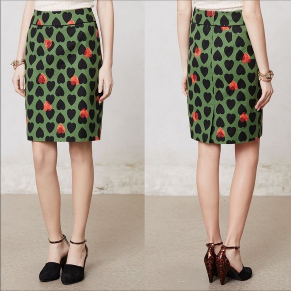 Anthropologie Dresses & Skirts - Anthropologie Maeve Heartstamp Pencil Skirt